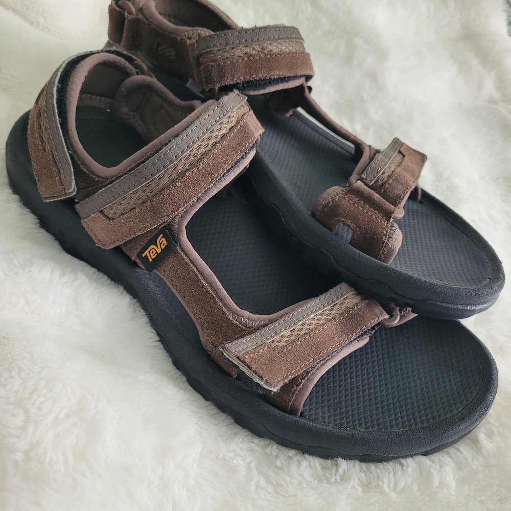 Teva Hudson Sandals Men's Size 11 Hiking Brown Black Minor Damaged Heel